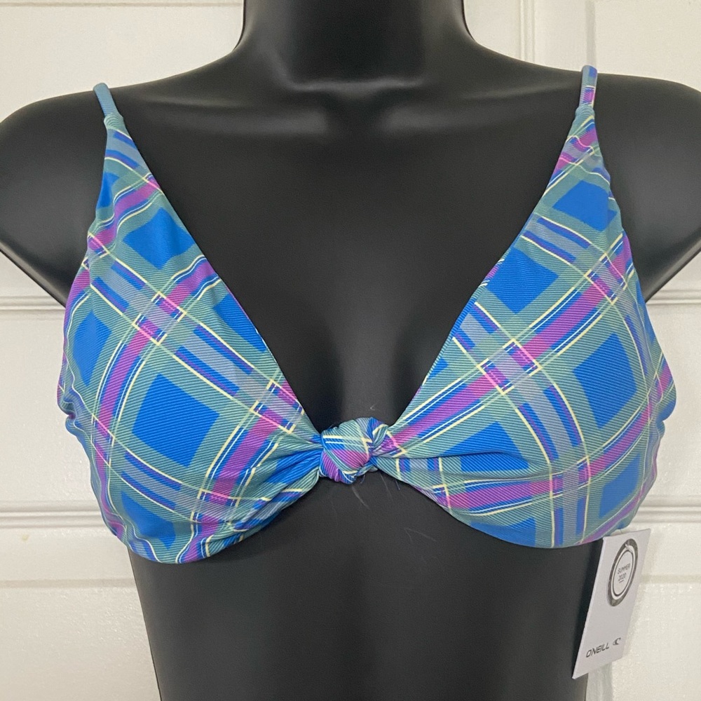 O'Neill Blue and Purple Triangle Bikini Top